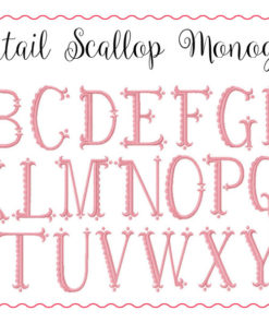 fishtail scalloped monogram font