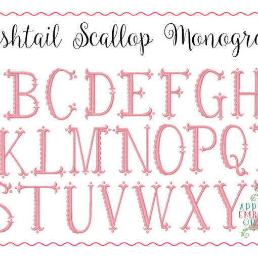 fishtail scalloped monogram font