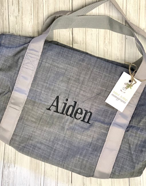 Seersucker Duffel Bag with Monogram- Great for a Kid on the Go!