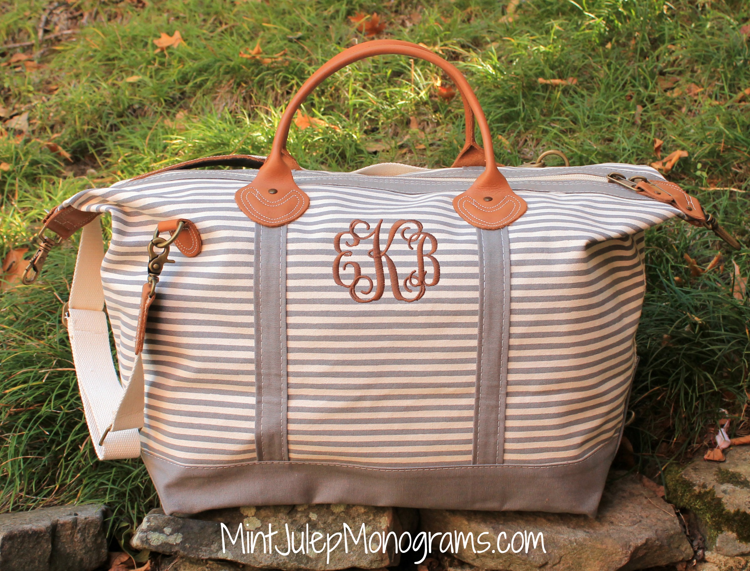 Personalized Canvas Weekender Bag Monogram Canvas Overnight 