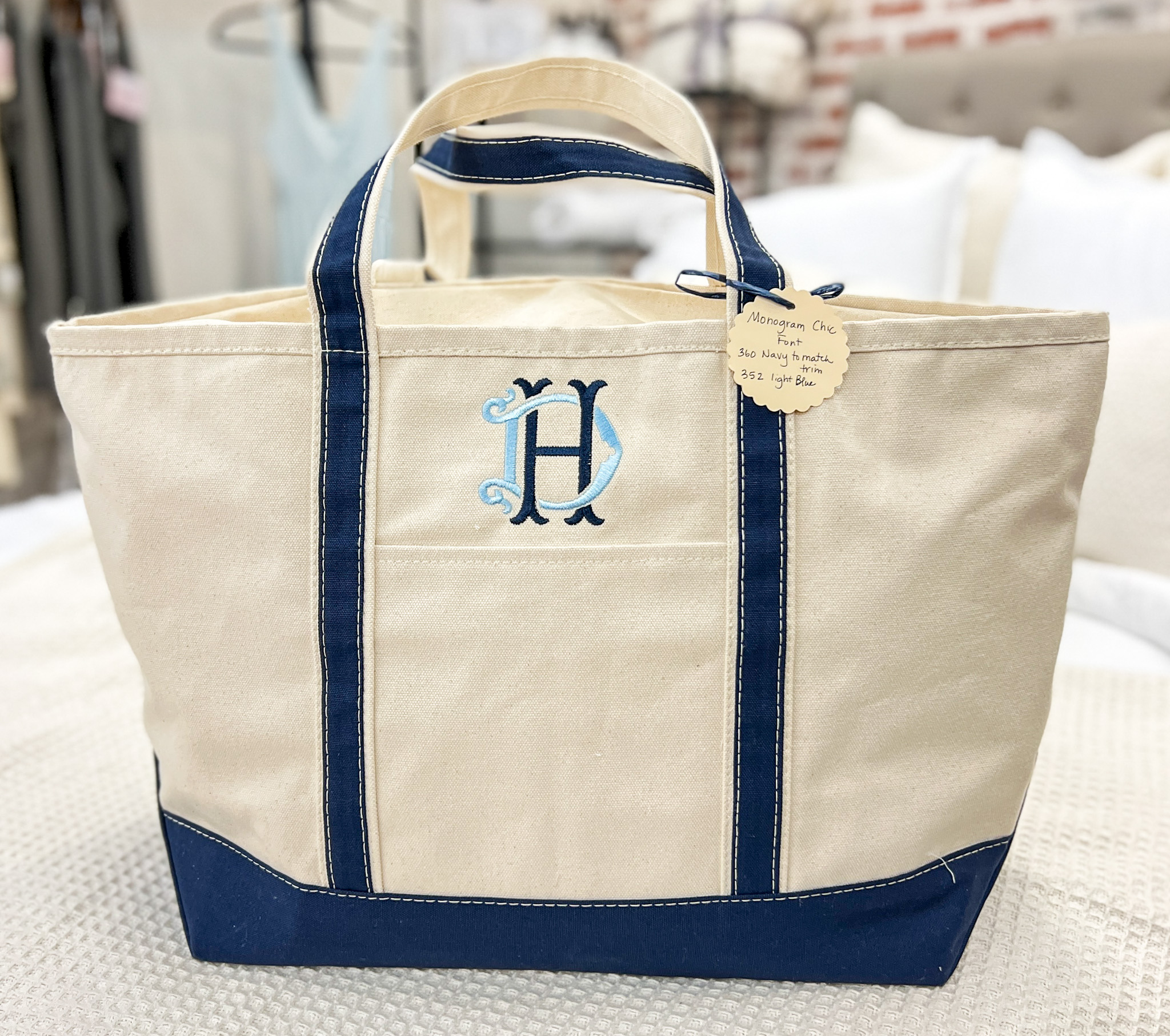 Canvas Boat Tote- Large Monogrammed Tote Perfect for Any Trip!