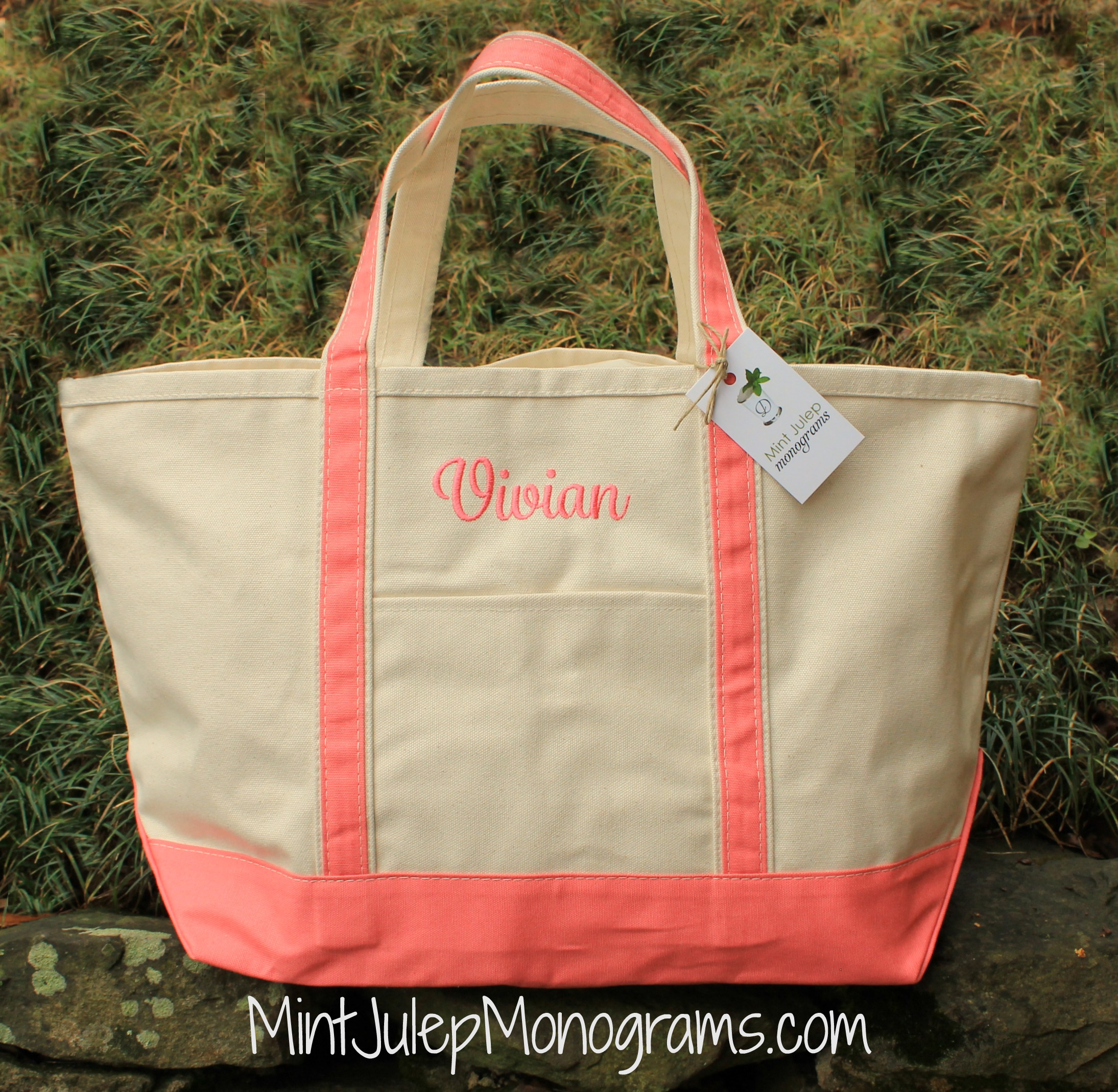 Canvas Boat Tote- Large Monogrammed Tote Perfect for Any Trip!