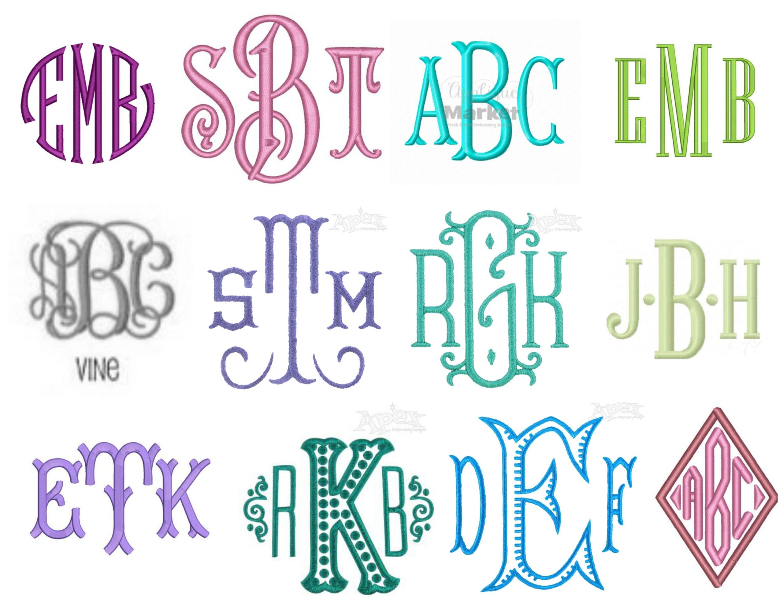 monogram fonts - Mint Julep Monograms