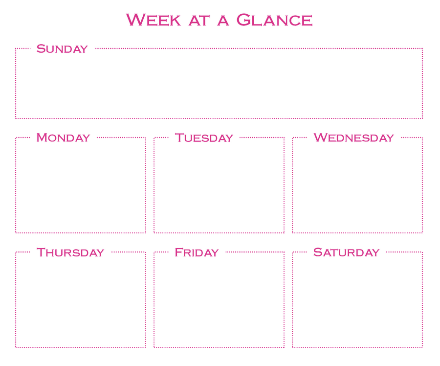 Week at a Glance Notepad - Personalize and Purchase Now