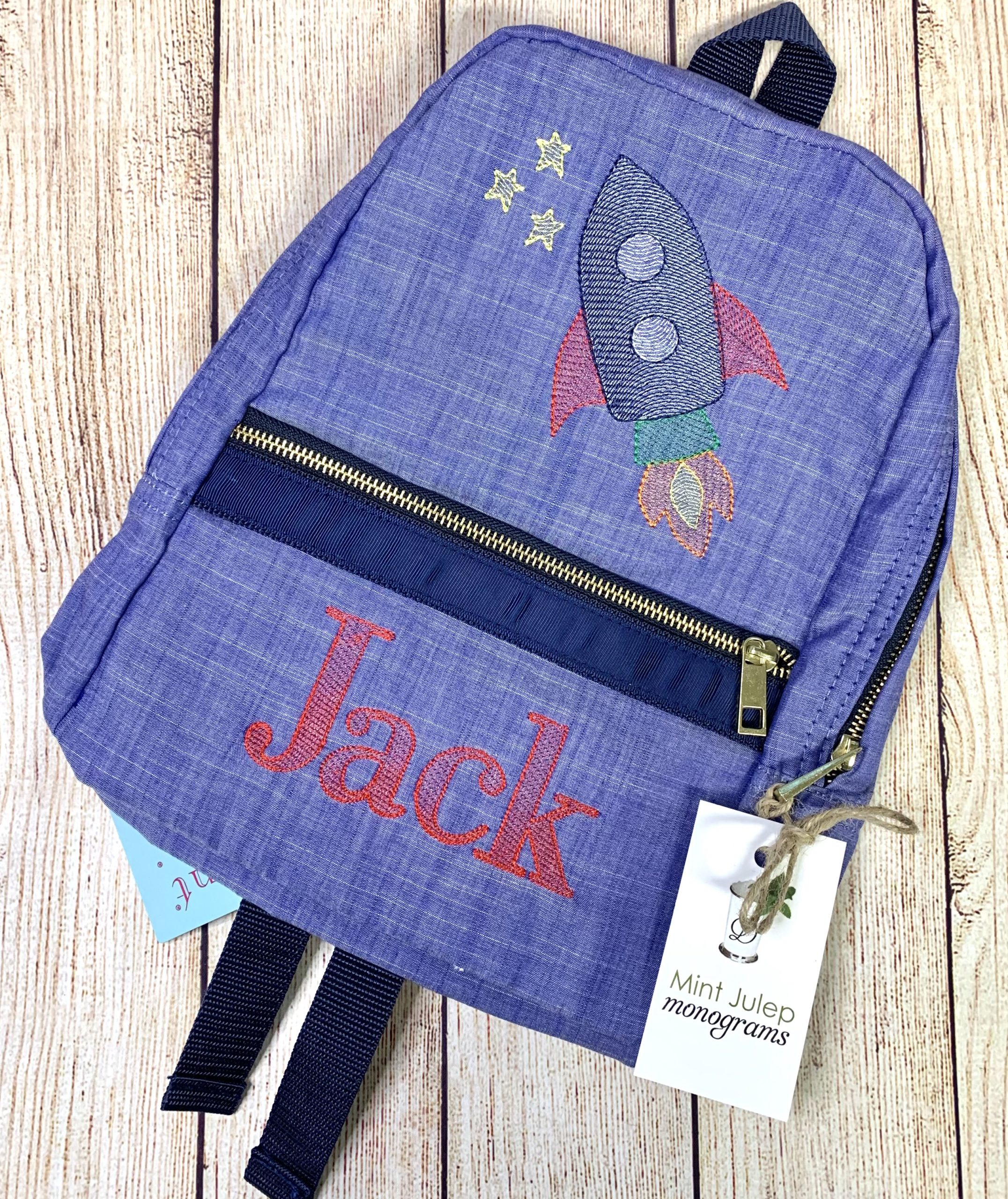 Personalized Lunch Box by Mint, Navy Chambray