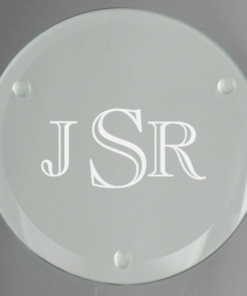 glass coasters with personalized monogram