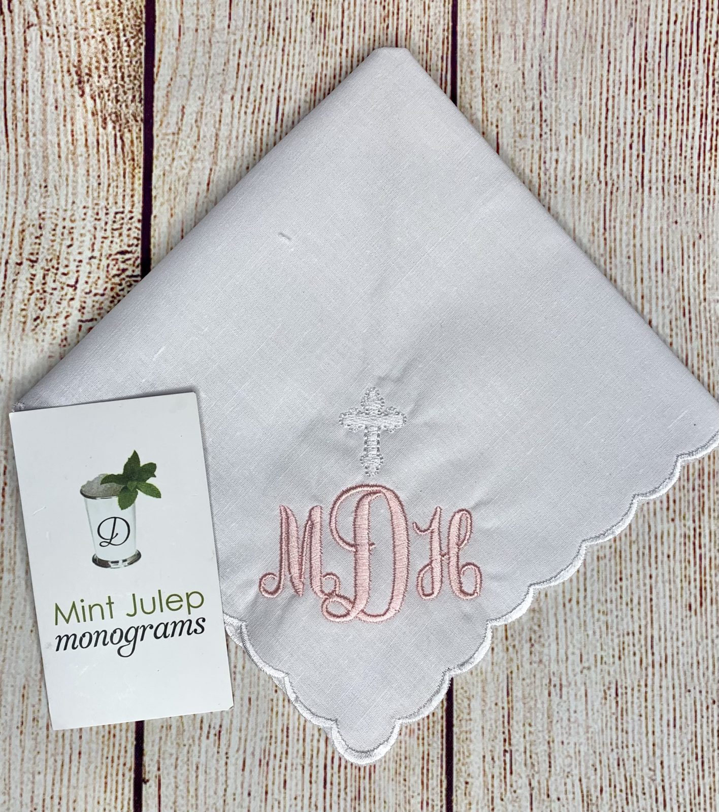 monogrammed ladies handkerchief