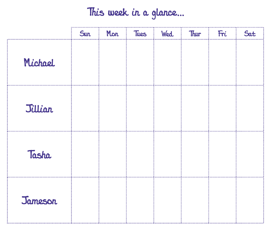 Week-at-a-Glance Desk Slab - Personalize and Purchase Now