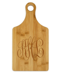 monogrammed paddle cutting board